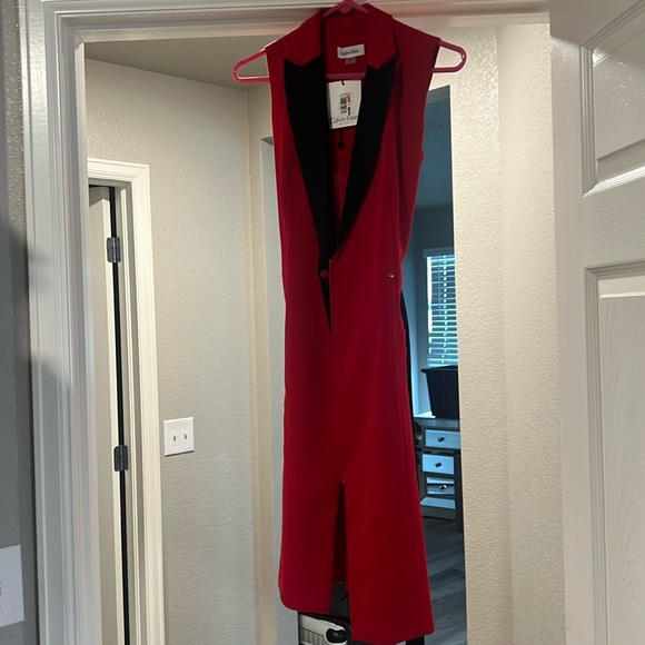 Red and black Calvin Klein dress new w tags never worn - Picture 1 of 1